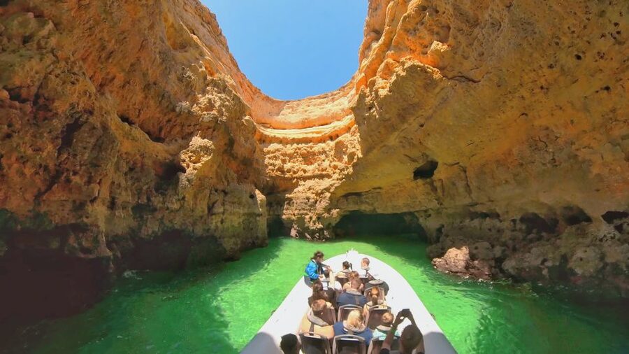 Albufeira: Benagil Cave and Dolphin Sightseeing Boat Cruise - Marinha Beach views, and why this stop feels like a payoff
