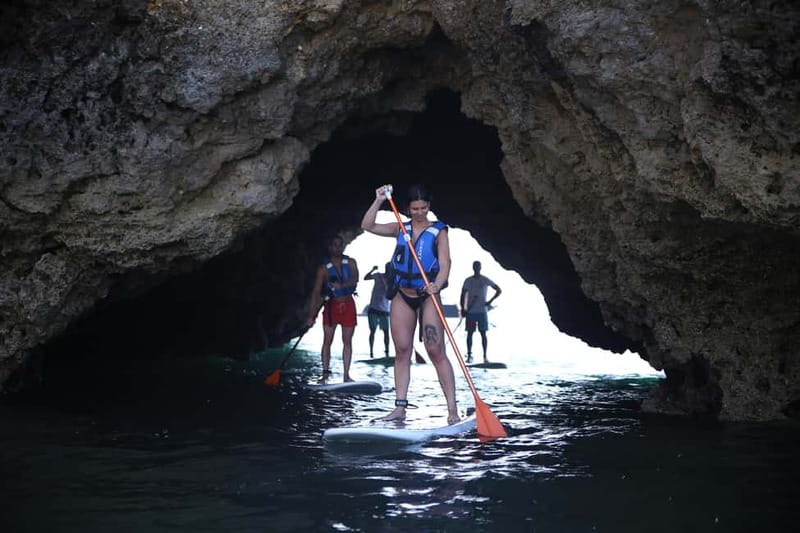 Albufeira: Caves and cliffs Paddleboarding (SUP) Tour - Getting Kitted Up Fast: Board, Lifejacket, Paddle, and Photos
