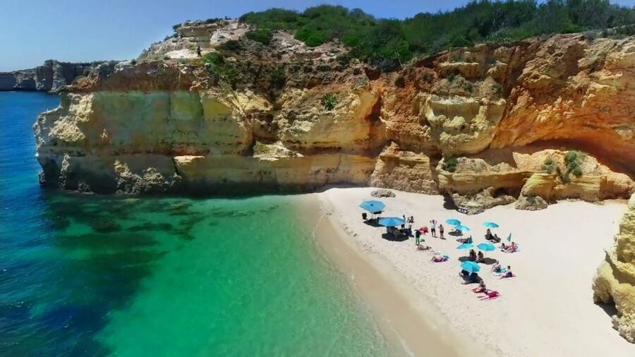 Albufeira: Sailing Boat Cruise BBQ & Open Bar on the Beach - Crew-led commentary and small-group vibes with Miguel and Brazil