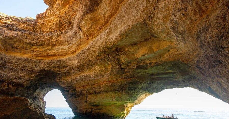 Armação de Pêra: Benagil Caves and Secret Beaches Boat Trip - The boat, safety, and crew skills you will actually notice