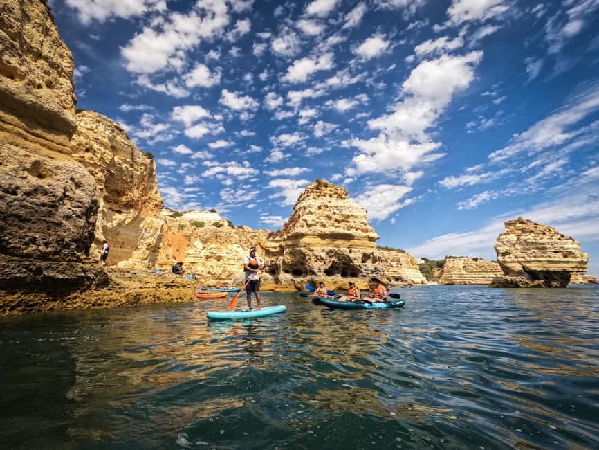 Benagil: Caves, Beaches, and Secret Spots Guided Kayak Tour - Praia da Marinha: Where the Kayak Route Meets a Classic Beach Scene