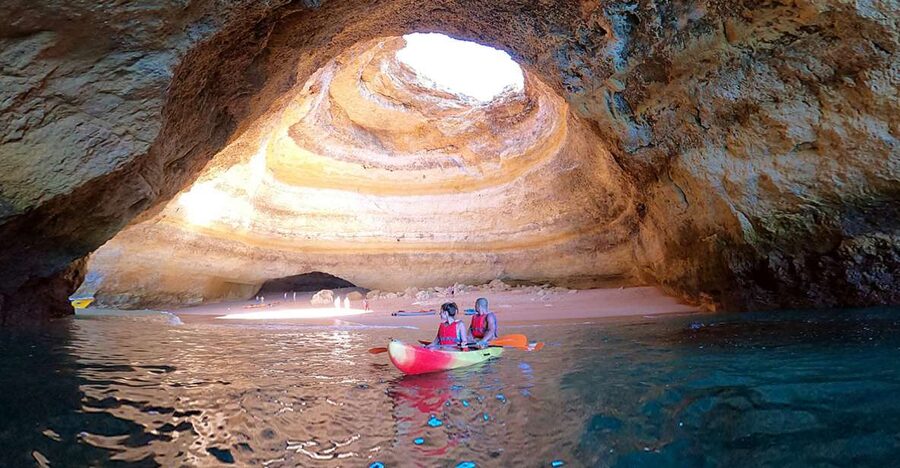 Benagil: Kayaking Adventure in Benagil Caves & Marinha Beach - Paddling past the Algarve cliffs: where larger boats can’t go