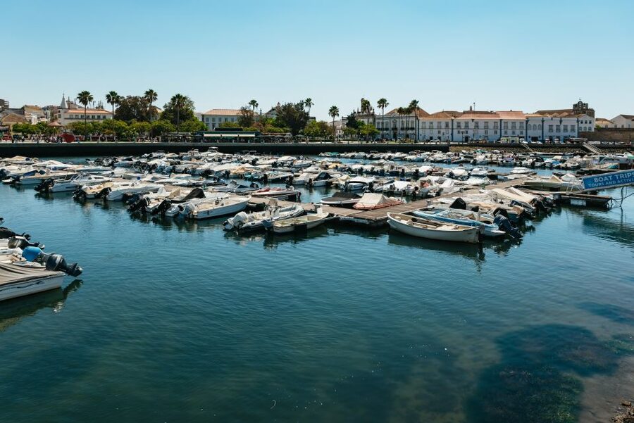 Faro: Deserta Island and Farol Island Catamaran Boat Trip - From Faro Marina into Ria Formosa channels