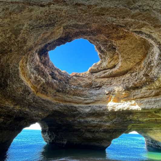 From Faro: Benagil, Algar Seco, 7 Hanging Valleys, & Marinha - Benagil Cave from the top, and why the view is still worth it
