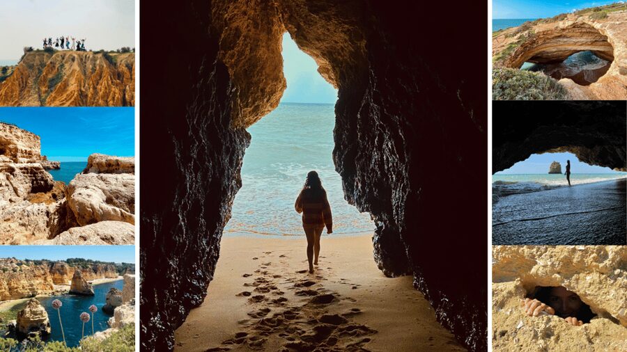 From Faro: Benagil, Marinha, 7 Valleys, and Algar Seco Tour - Praia da Marinha free time: swimming, shade, and smart use of 90 minutes