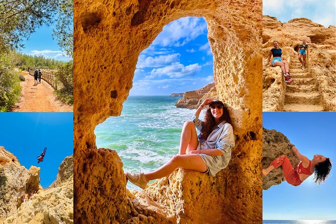 From Faro: Benagil, Marinha Beach, 7 Hanging Valleys, Algar Seco - Marina de Faro ride home with karaoke and photos