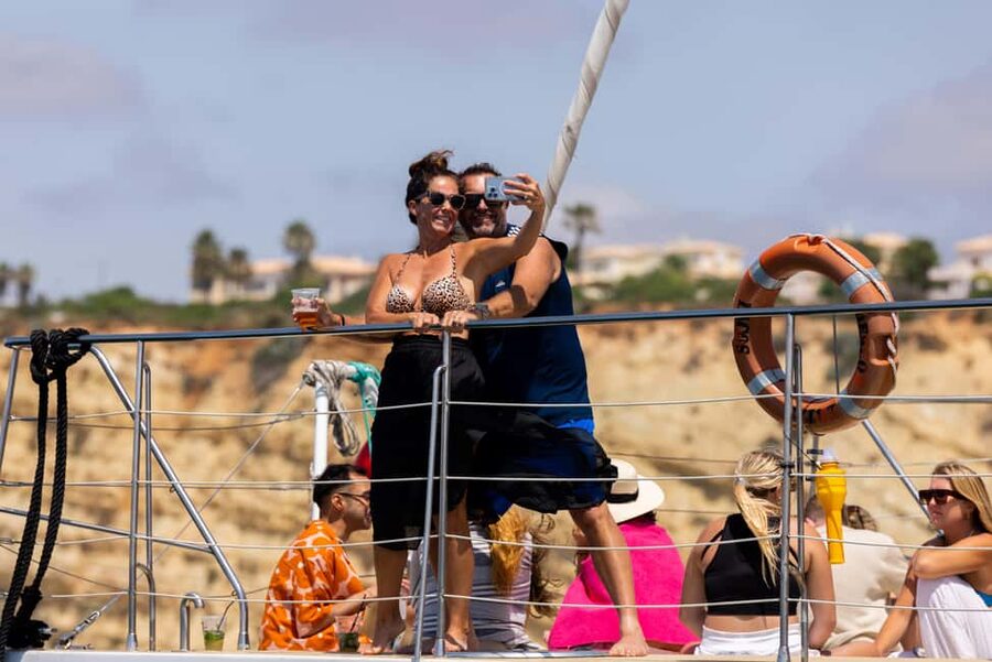 From Lagos: Algarve Golden Coast Cruise - Praia da Luz and Burgau: black rock drama and fishing-village charm