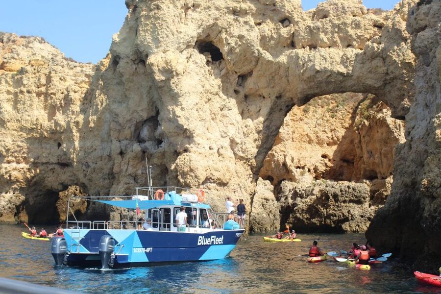 From Lagos: Kayak Experience in Ponta da Piedade - Safety that feels real: life jackets, support boat, and crew confidence
