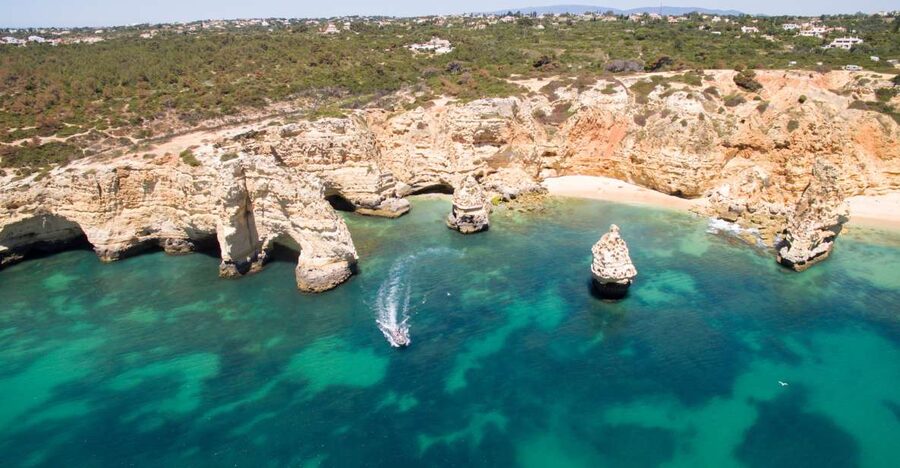 From Portimao: Benagil Cave and Marinha Beach Boat Tour - Algar Seco Cave Run: Cathedral Cave to the Cave of the Heart