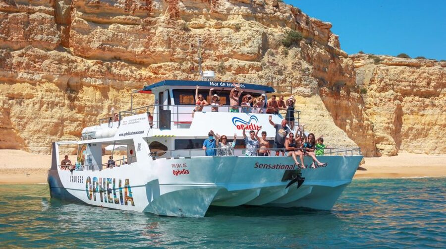 From Portimão: Catamaran Cruise to Benagil Caves with BBQ - Benagil Caves by dinghy: up close without the chaos