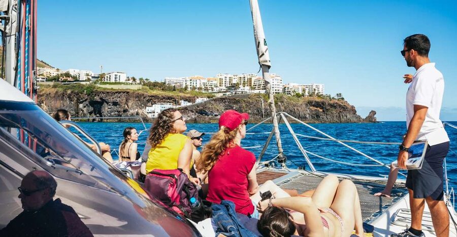 Funchal: Dolphin and Whale Watching by Luxury Catamaran - The Catamaran Comfort: Indoor Shade, Sun Beds, and Restrooms