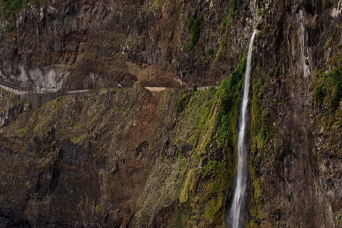 Go West Tour - Madeira Island Excursion - Miradouro do Véu da Noiva: waterfall near the ocean