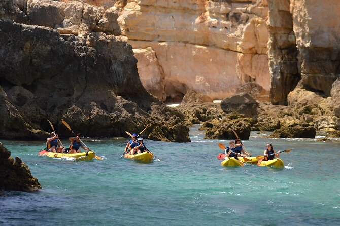 Guided Kayak Tour: Exploring Benagil Caves - Swims at the small beach, plus another sea break