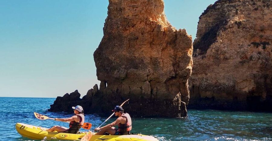 Lagos: Guided Kayak Tour - Your Kayak Setup: Double Kayaks, Waterproof Bag, and Lifejacket