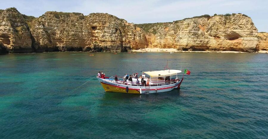 Lagos: Ponta da Piedade Cave and Coastal Tour - Getting on the Mananita at Marina Lagos