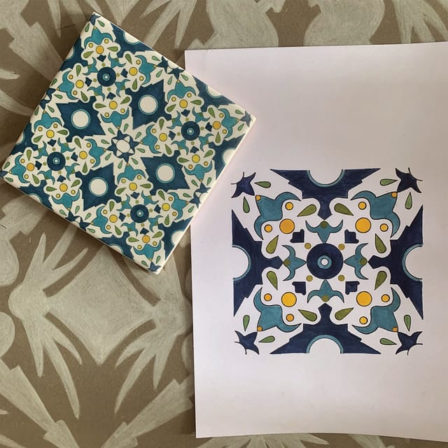 Lisbon: Azulejos' Design Create Your Own Tile Workshop - Ceramic transfer with a thermal press: why you get the tile the same day