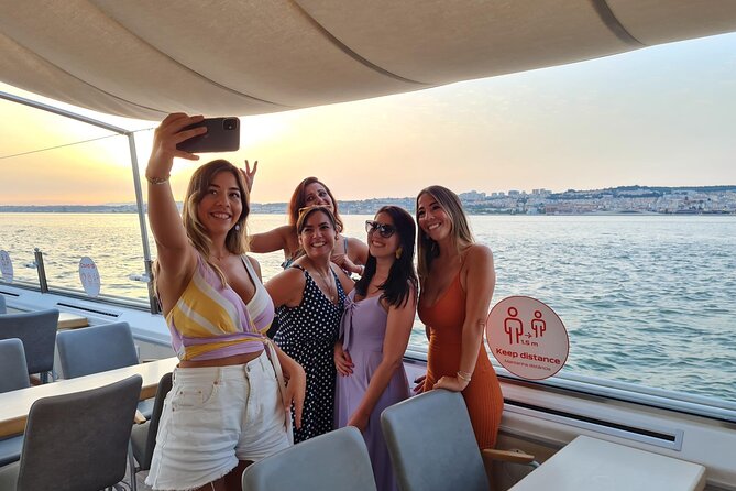 Lisbon Boat ride on Tagus river - Passing under 25 de Abril Bridge, then gliding past MAAT