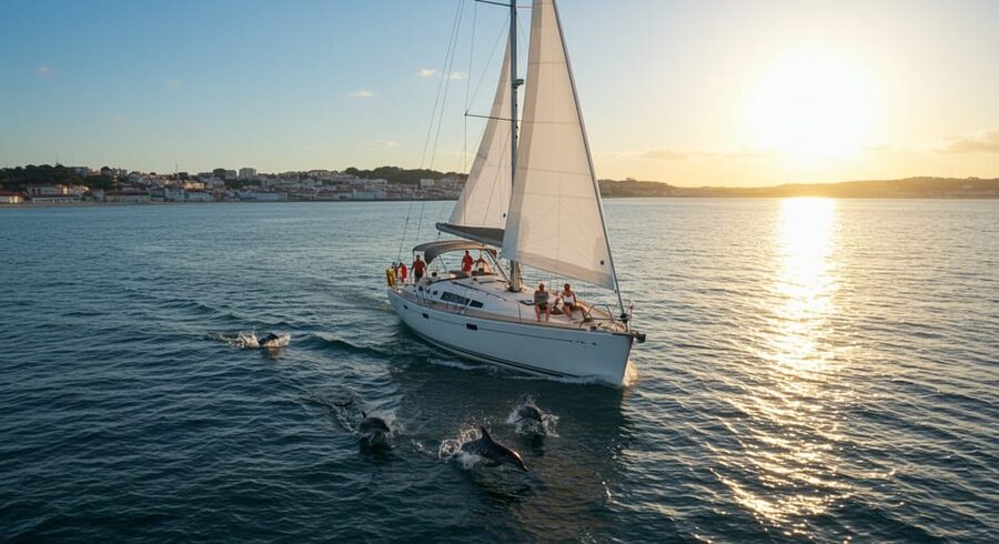 Lisbon: Champagne Sailing Tours - The first stretch: 25 de Abril Bridge to Commerce Square from the water