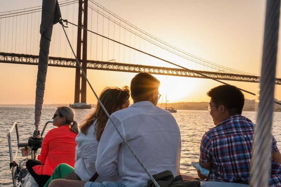 Lisbon: Daytime/Sunset/Night City Sailboat Tour with Drink - The Waterfront Starter: Monument to the Discoveries to Belém Tower