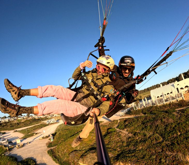 Lisbon: Paragliding Tandem Flight - The actual flight rhythm: briefing, gear check, then up in the air
