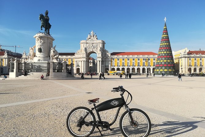 Lisbon Regular or Electric Bike Rental - Rossio Square’s Portuguese pavement, then more central stops