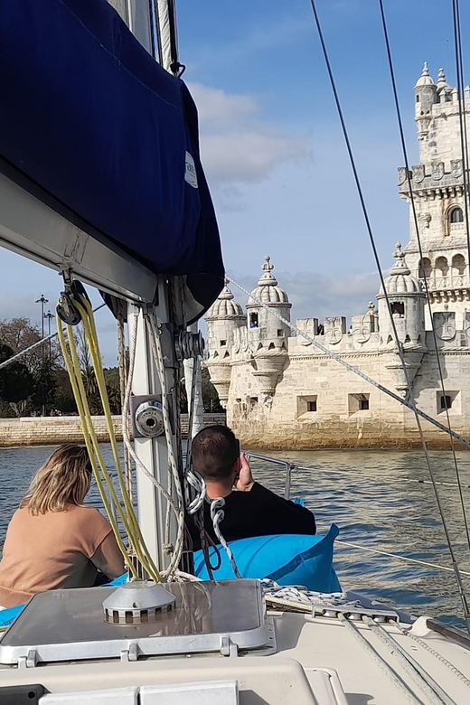 Lisbon: "Sunset" & "Day Tours" by boat, with drink and music - Getting on board at Doca de Belém, right by the Discoveries monument