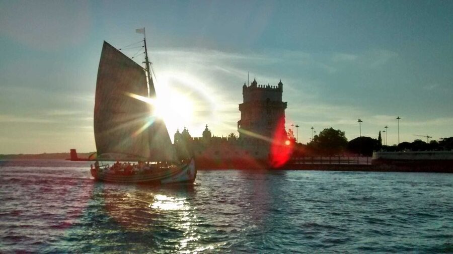 Lisbon: Tagus River Sunset Cruise in a Traditional Vessel - Belém and the Tower of Belém as evening light takes over