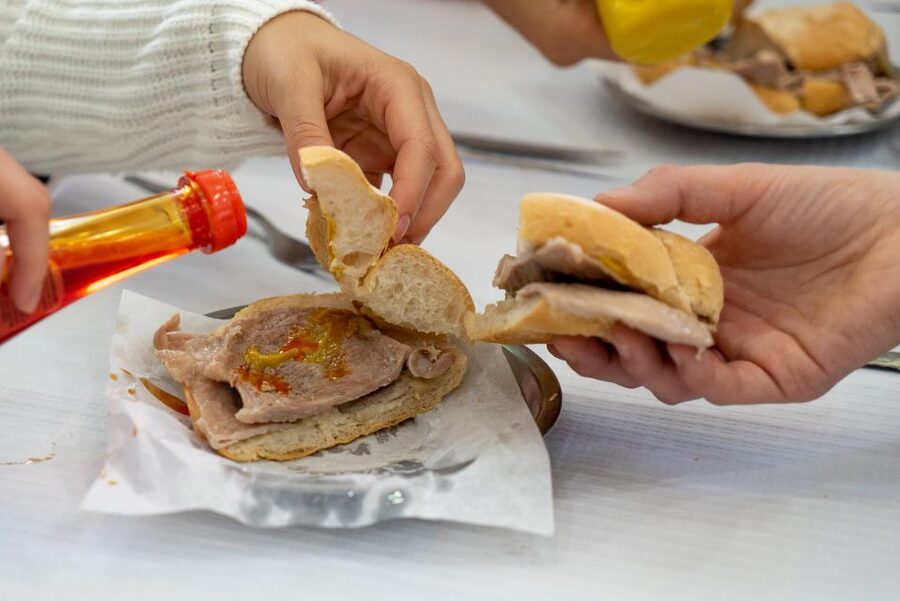Lisbon: Tastes and Traditions Guided Food Tour - The pork sandwich and a longer sit-down style stop
