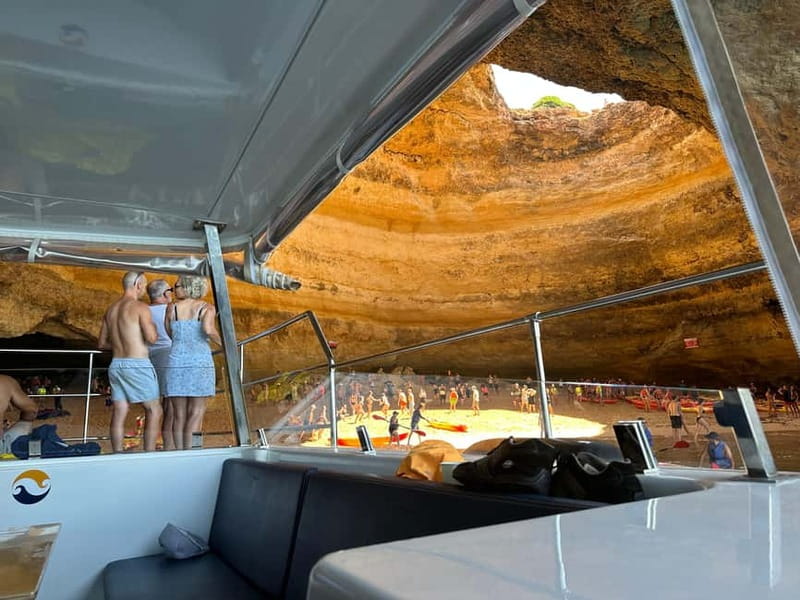 Portimão: Benagil Caves & Golden Coast Eco Catamaran Tour - Benagil sea cave sightseeing: what the guided time is like