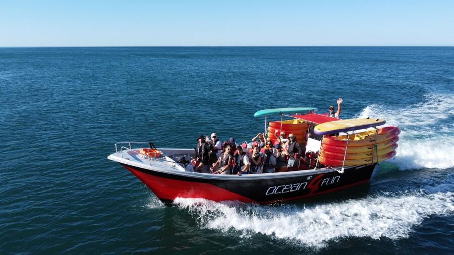 Portimão: Benagil Caves Speedboat and Kayak Guided Tour - The Boat Cruise Out: Views First, Then Kayak Time