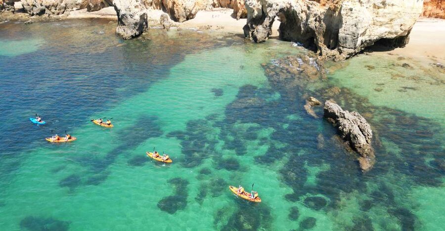 Portimão: Small Group Kayak Cave and Cliff Tour - Where the Tour Starts: Praia do Vau Meets Real-World Algarve