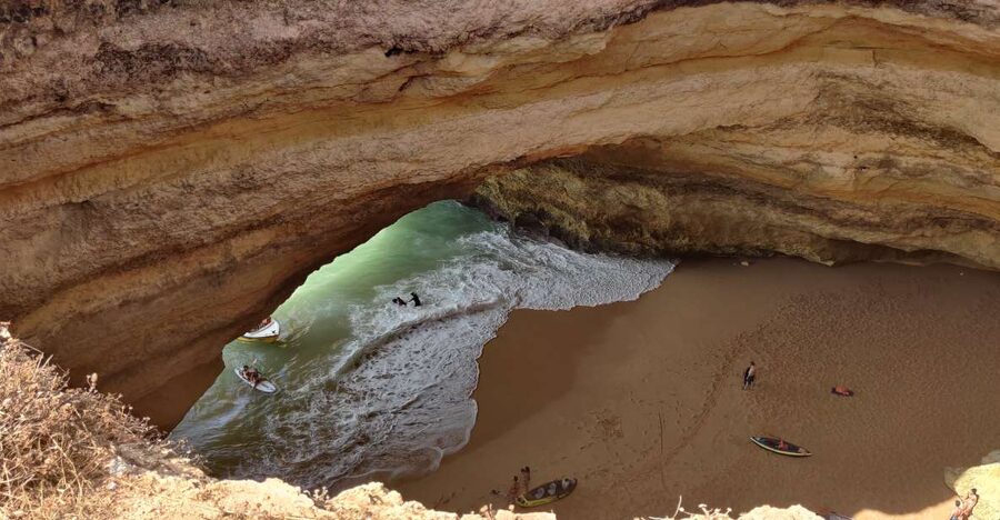 Quarteira: Benagil Cave Guided Catamaran Day Cruise & Drink - The Vilamoura Catamaran Setup, Clean and Comfortable
