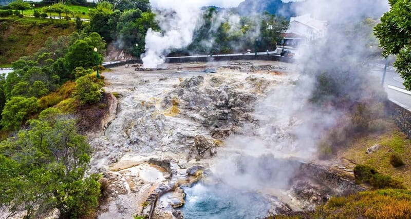 São Miguel: Furnas Volcano & Tea Plantation Tour & Lunch - Entering Furnas, where the volcano cooks your lunch
