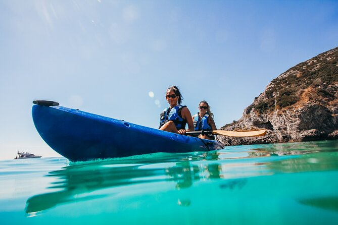 Sesimbra : Guided Kayak Tour in Arrábida Natural Park & Caves - The snack, water, and photo follow-up you actually use