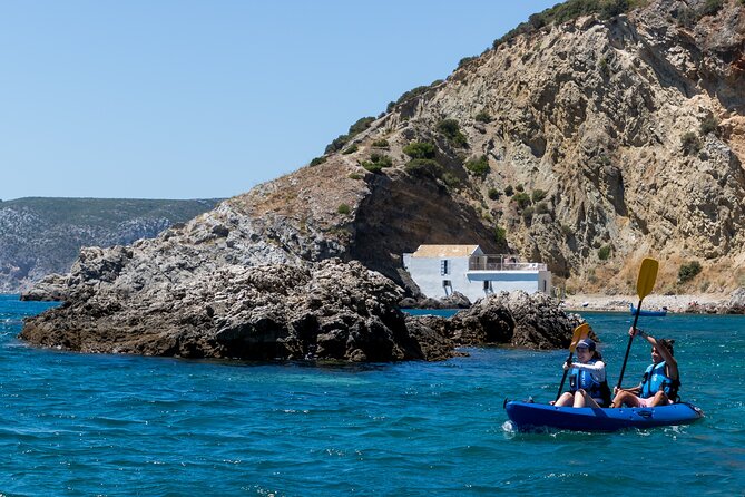 Sesimbra : Guided Kayak Tour in Arrábida Natural Park & Caves - Price and value: $42.34 for gear, guiding, and a real swim stop